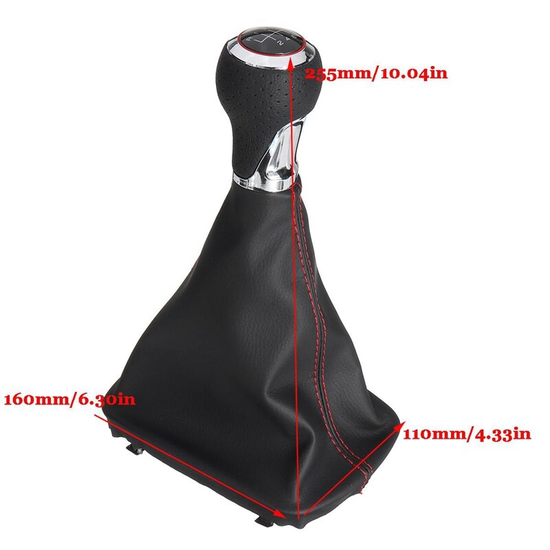 Auto 6 Speed Lederen Shifter Pookknop Met Boot Cover Handvat Voor-A3 S3 8P 2003 A4 S4 Q5 2007
