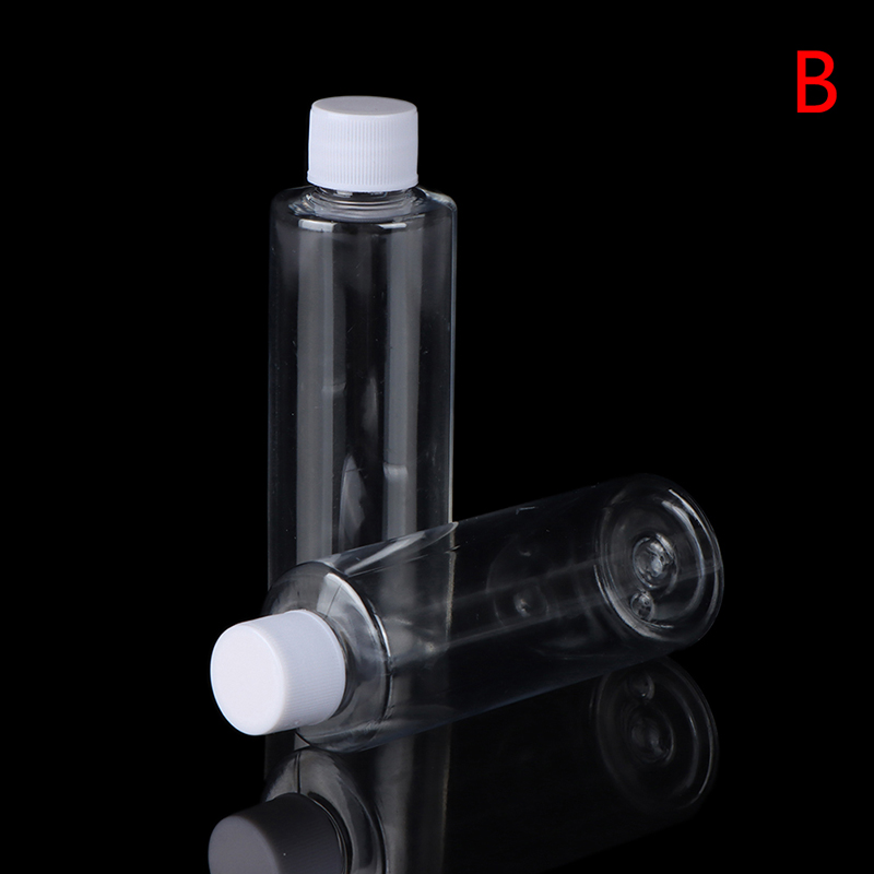2Pcs 100ml Transparent PET Water Bottle Plastic Empty Soft Drink Containers: B