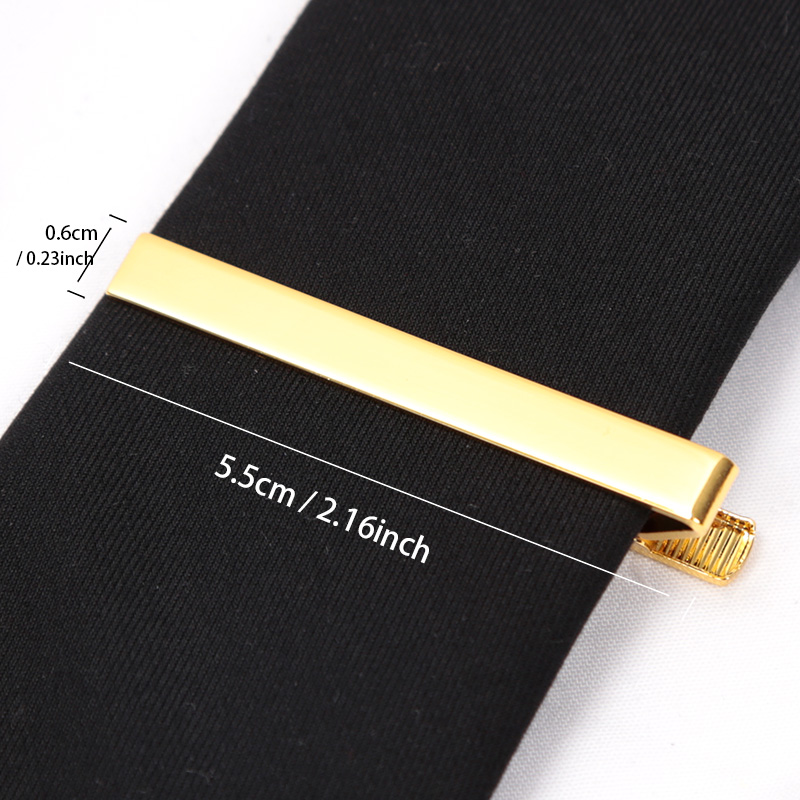 Clips de corbata, corbatas de de Color dorado para hombres, , cierre de barra Simple de Metal, accesorios prácticos para corbata, Pin de corbata, Clip para Collar para hombre: Blanco
