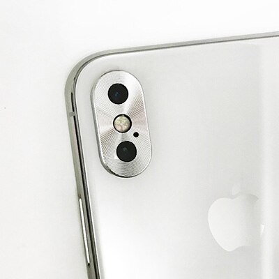 KUKOWDEE Camera Metal Protector For iPhone 7 8 plus Back Camera Screen Lens Cover For iPhone X Sticker Protector: Silver iPhone X