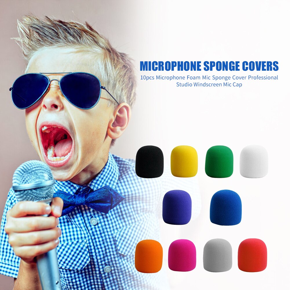 Housse en mousse pour Microphone stéréo KTV, 10 pièces, housse en éponge pour micro de Studio , pare-brise