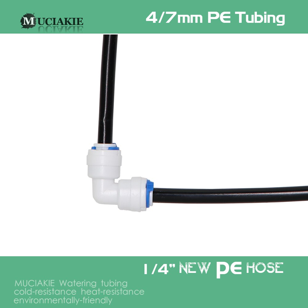 Muciakie 1/4 '' pe slange svart rør fleksibel rørlegger slange for hage vann vanning ro vann filter system akvarierør