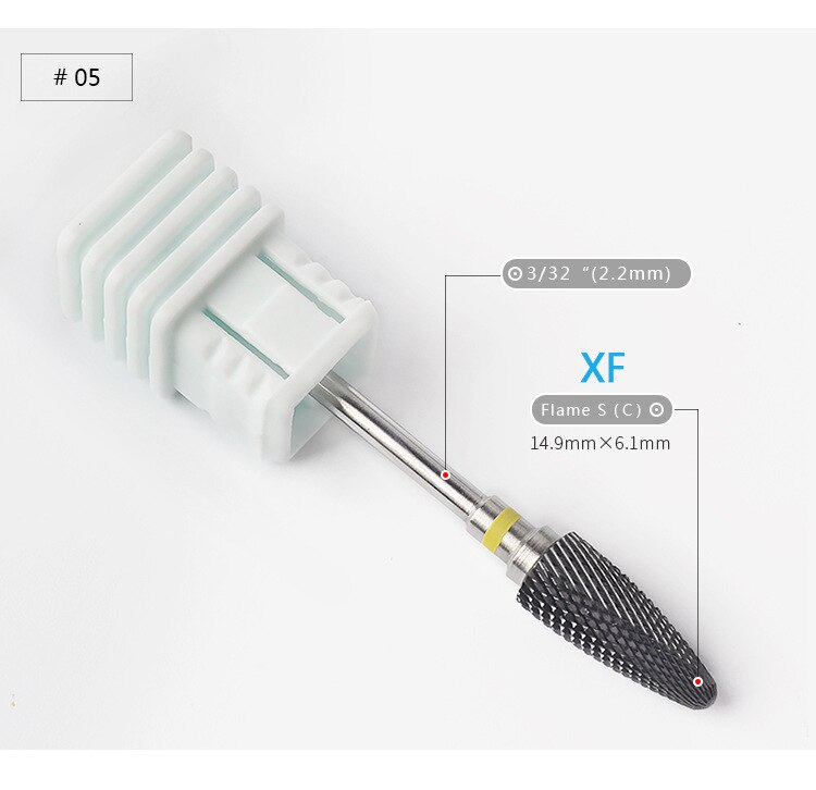 Sorte keramik neglebor grater nano coating negle bor bits til manicure negle bor tilbehør negle fræser: Xf