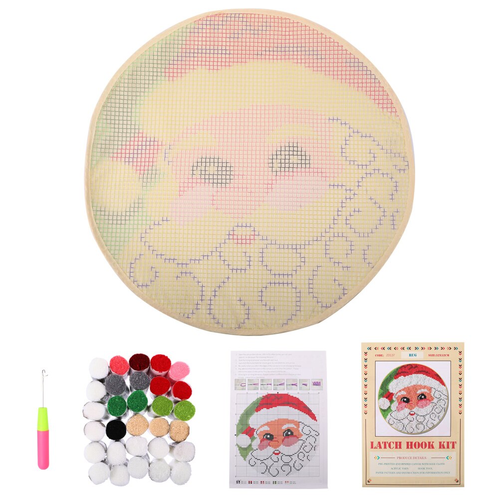 1 Set Of DIY Kit Interesting Handmade Latch Hook Kits Carpet Making Material DIY Rug Kit for Home: Assorted Color 2