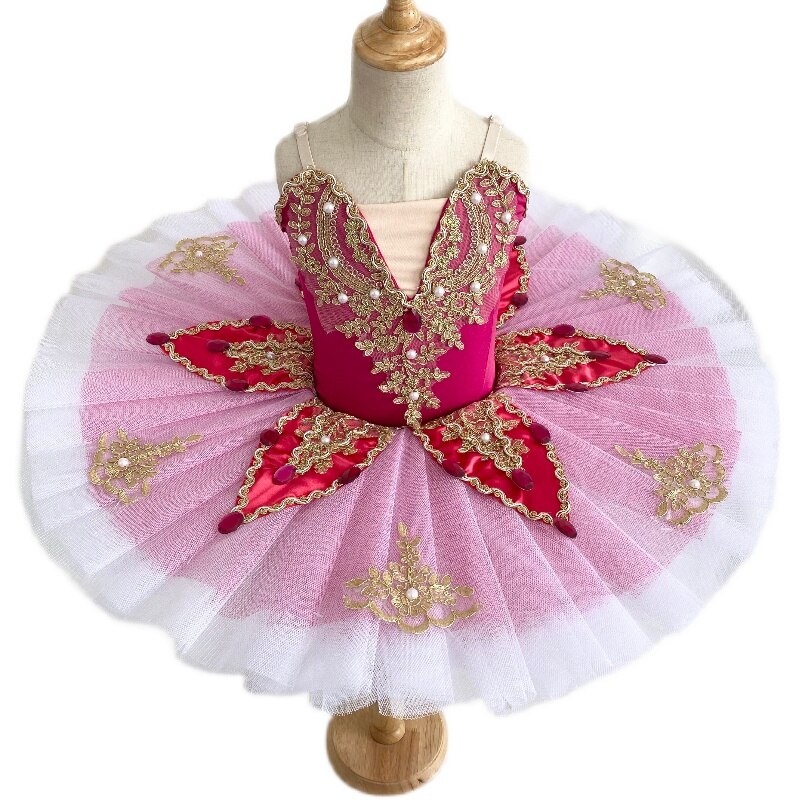Kinder rose rot ballett rock mädchen institutionellen bühne leistung kleidung kleiner schwan Tutu leistung kleidung schlafen werden