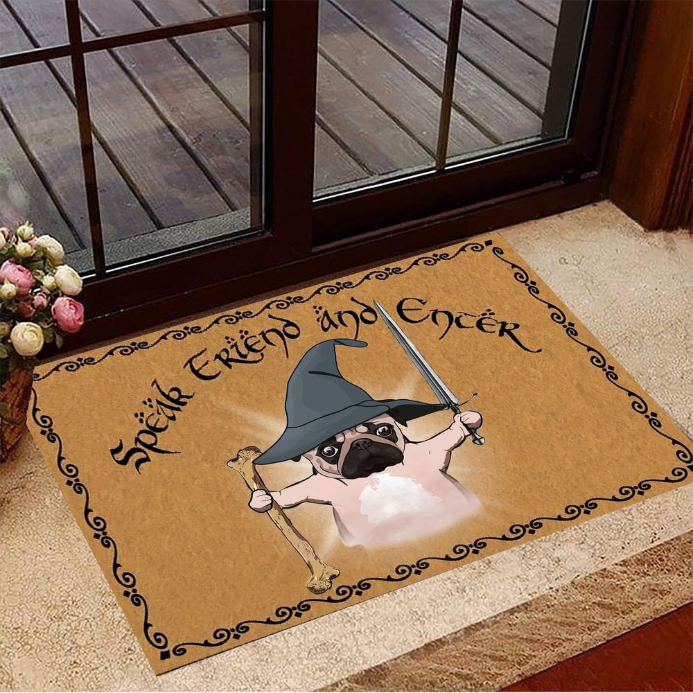 CLOOCL Golden retriever Speak Friend And Enter Doormat 3D Print Nonslip Absorbent Carpet for Bathroom Rug for Home