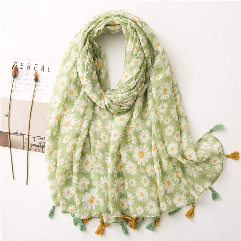 Foulard bohème pour femme, hijab blanc imprimé bohème, écharpe chaude en viscose, marque de luxe, couverture enveloppante pour femme: Style 9