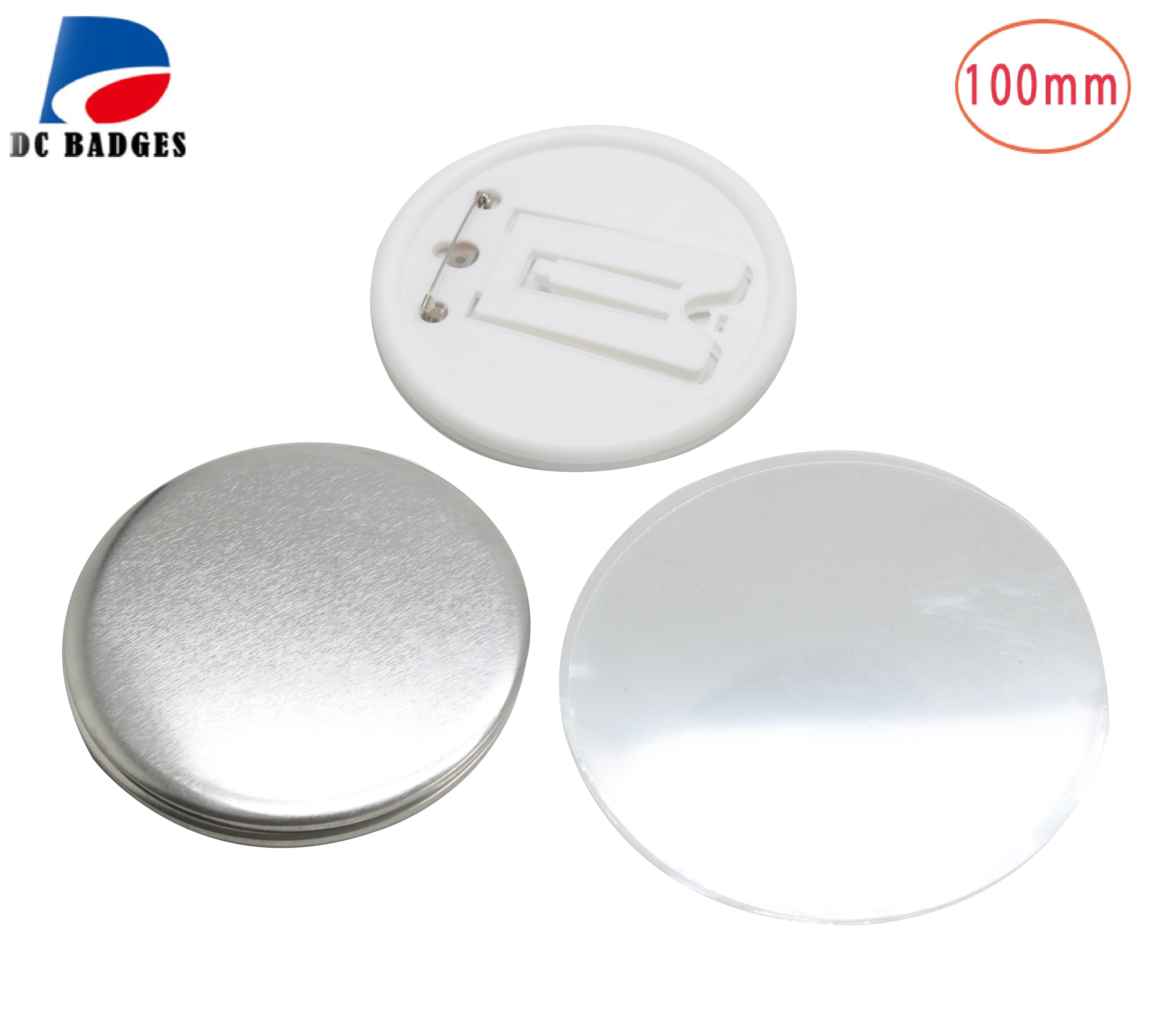 200 sets VAN 100MM Blank Knop Badge Fotolijst materiaal, DIY foto staner nodig Grote Knop Machine Maken