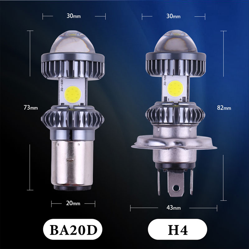 1Pc 12-80V Motorfiets Koplamp H4 Led BA20D Led Hoge Heldere Cob Hi Lo Lamp Scooter Auto accessoires Mistlampen 12V