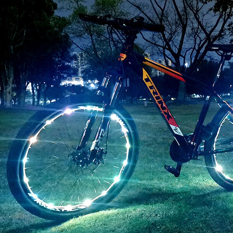Motorrad Fahrrad Licht Außen Schnur Licht 2M/20LED Radfahren Fahrrad Fahrrad Räder gesprochen Licht Lampe Schnur Lichter draussen: Weiß / Linie Typ