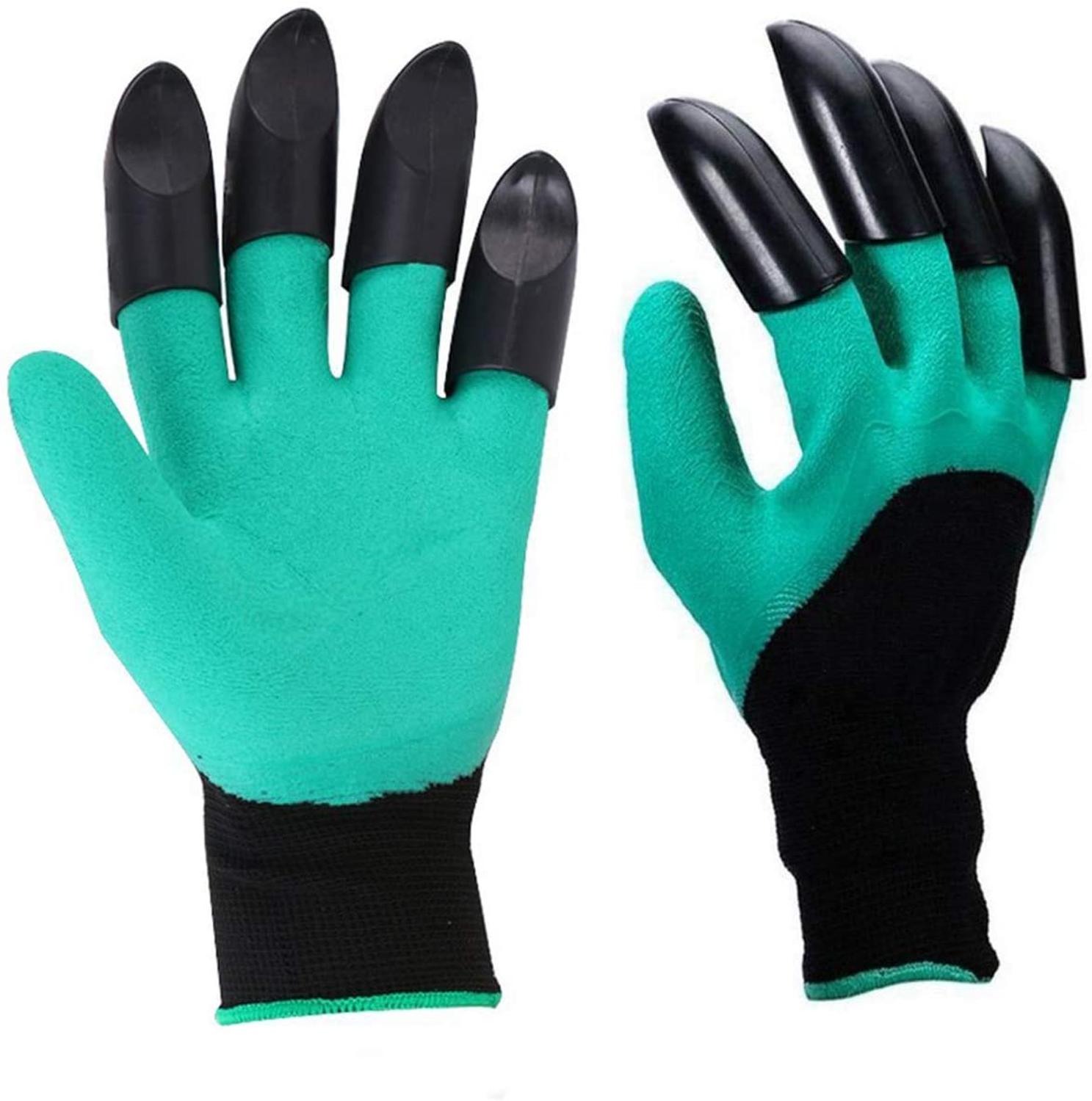 4/8 Hand Klaue ABS Kunststoff Garten Gummi Handschuhe Gartenarbeit Graben Pflanzung dauerhaft Wasserdichte Arbeits Handschuh draussen Spielereien 2 Stil