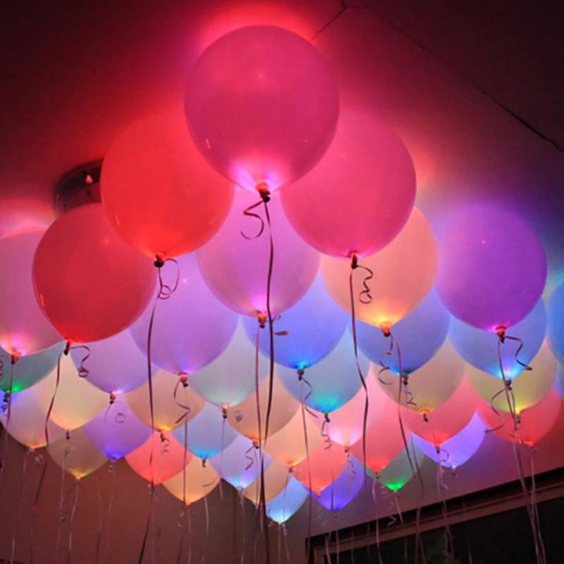 50 Uds./Flash globo lámpara cumpleaños papel linterna decoración de globos para bodas lotería alta globos brillantes LED Flash globo lámpara