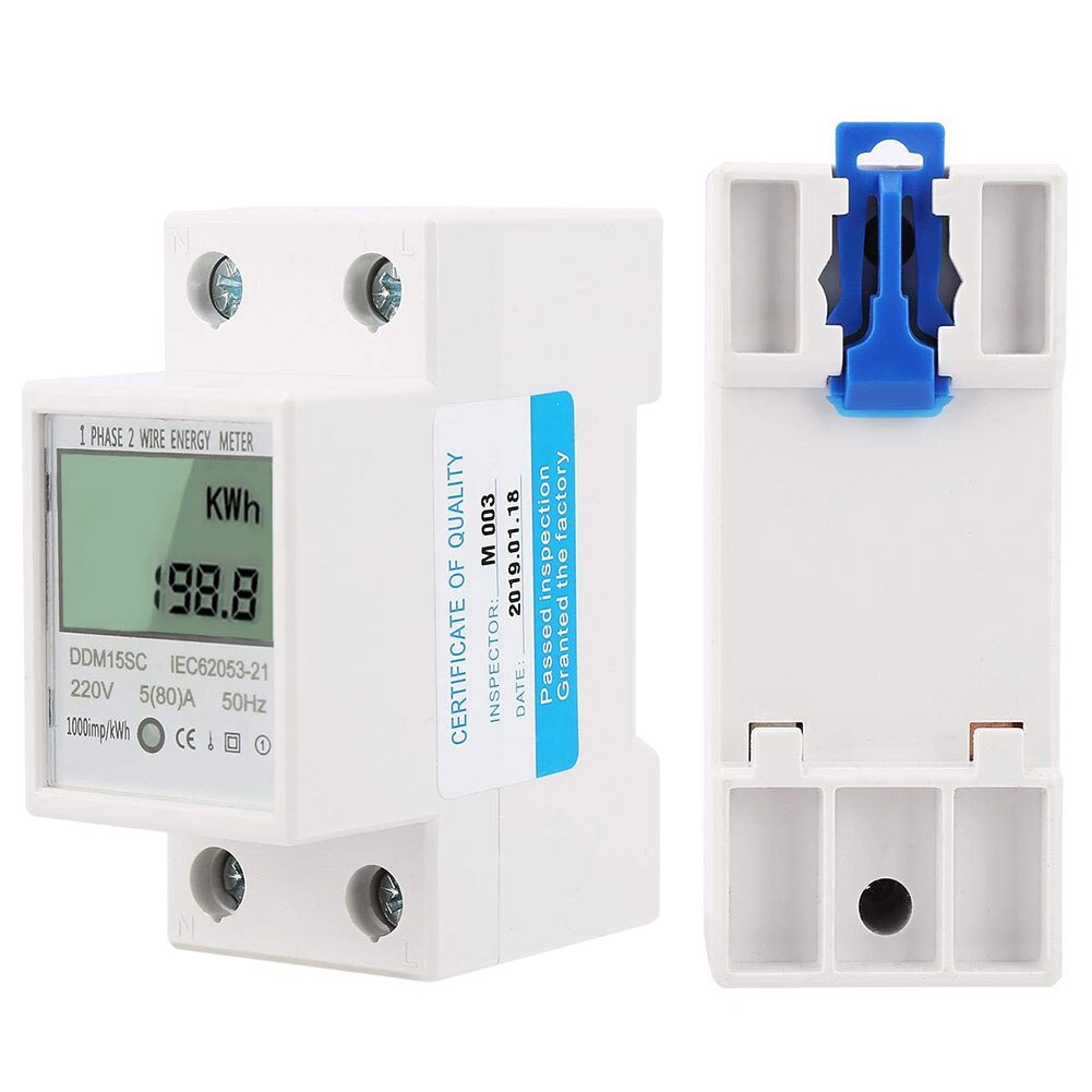Digitale Elektriciteitsmeter Eenfase Elektrische Meter Met Lcd-scherm Voor Din Rail 5-80A DDM15SC Multifunctionele Elektrische Meter
