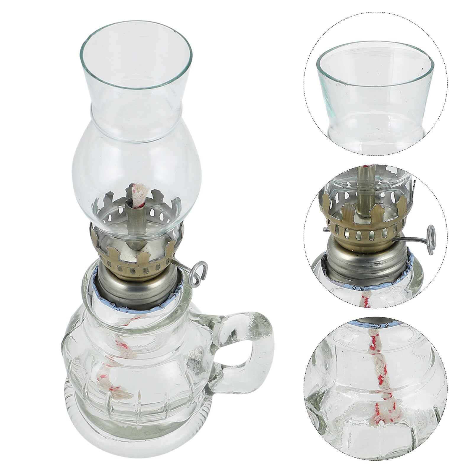 1 Set Desktop Oil Lamp Vintage Kerosene Lamp Handheld Oil Lantern Kerosene Lamp