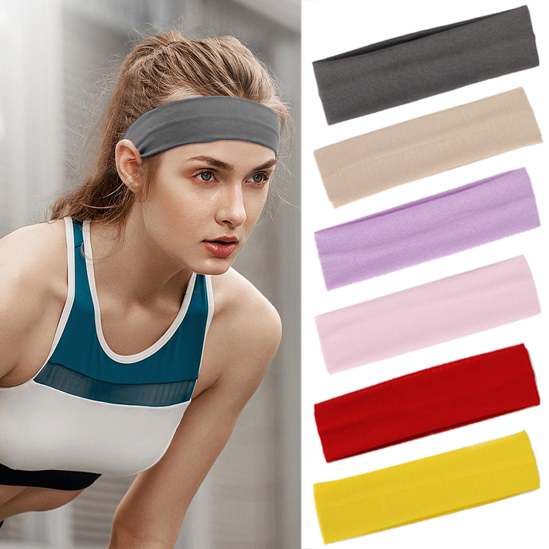 Sports Headbands For Women Solid Elastic Hair Bands Running Fitness Yoga Hair Bands Stretch Makeup Hair Accessories