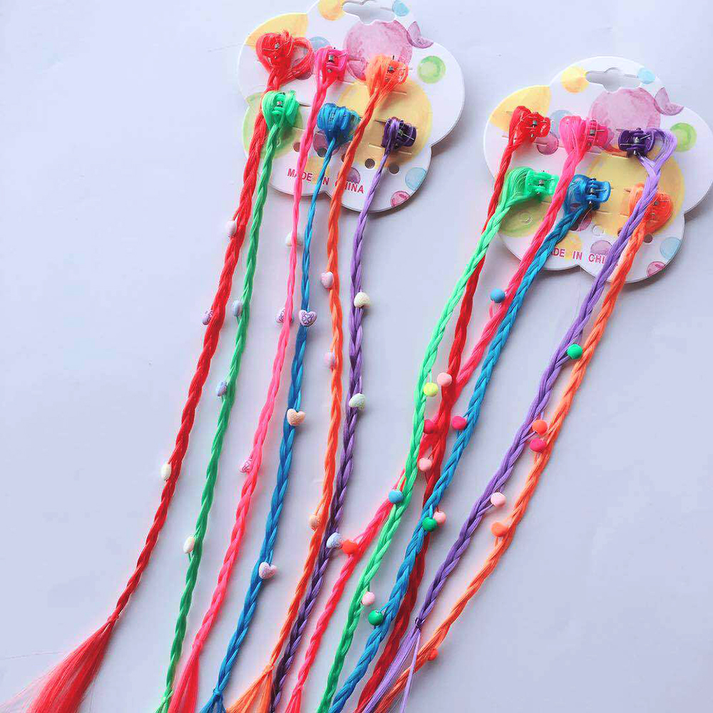 Pince à cheveux en queue de cochon colorée pour filles, 6 pièces/ensemble, paillettes, ornement, nœuds de bonbons, épingles à cheveux princesse pour enfants, accessoires pour cheveux