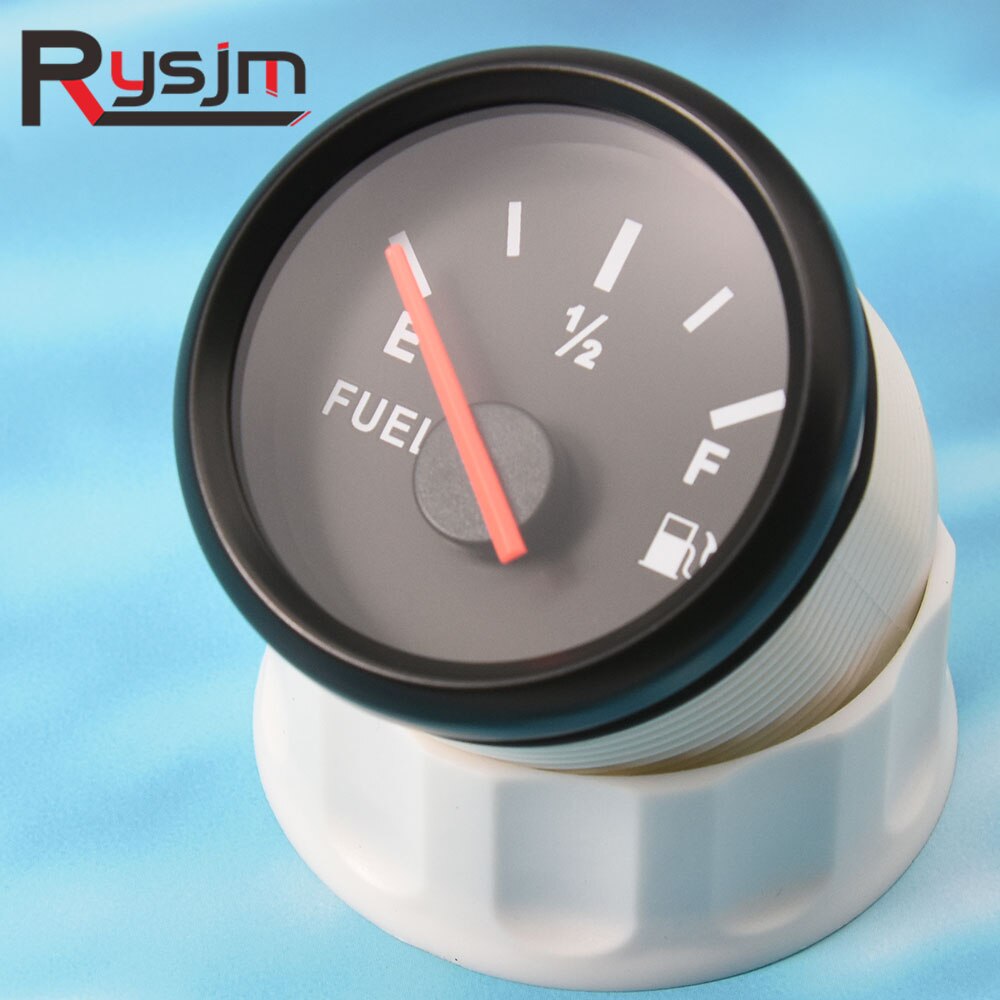 52mm Boat Marine Fuel Level Gauge Red Backlight 2" 12V 24V Car E-1/2-F Fuel Tank Level Gauge 0-190ohm 240-33ohm Pointer autopart