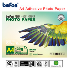 Befon  a4 selvklæbende fotopapir 20 ark 130 gms inkjet printer fotoprint papir fotografisk papir mat