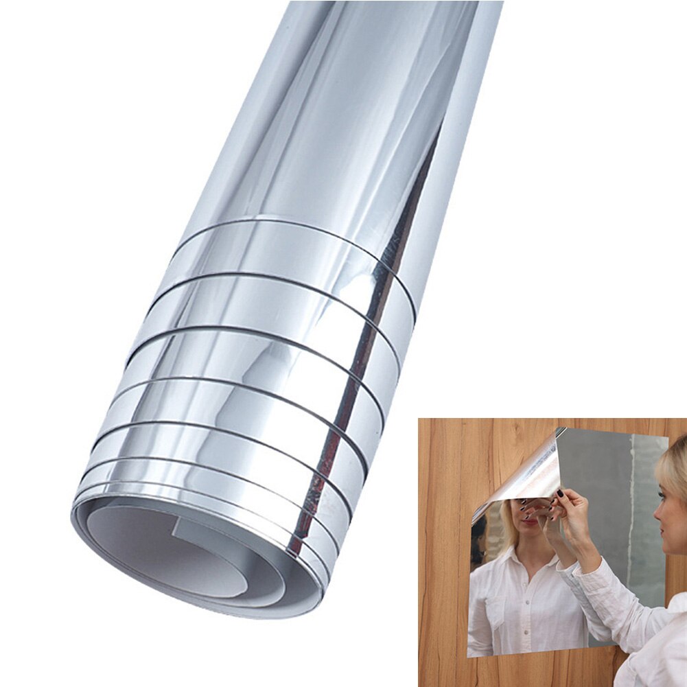 50cm*100cm One Way Mirror Sticker DIY Mirror Wall Sticker Bathroom Waterproof Self-Adhesive Mirror Sticker Room Decorations