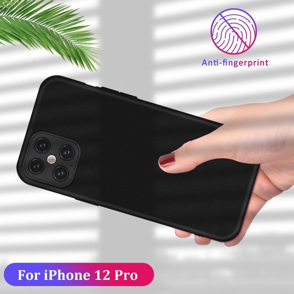 Für iPhone 12 11 Pro Max SE fall Schwarz Matte Silikon Weiche Fall Für iPhone X XS MAX XR 7 8 6 6S Plus 11 12 Mini Abdeckung Coque