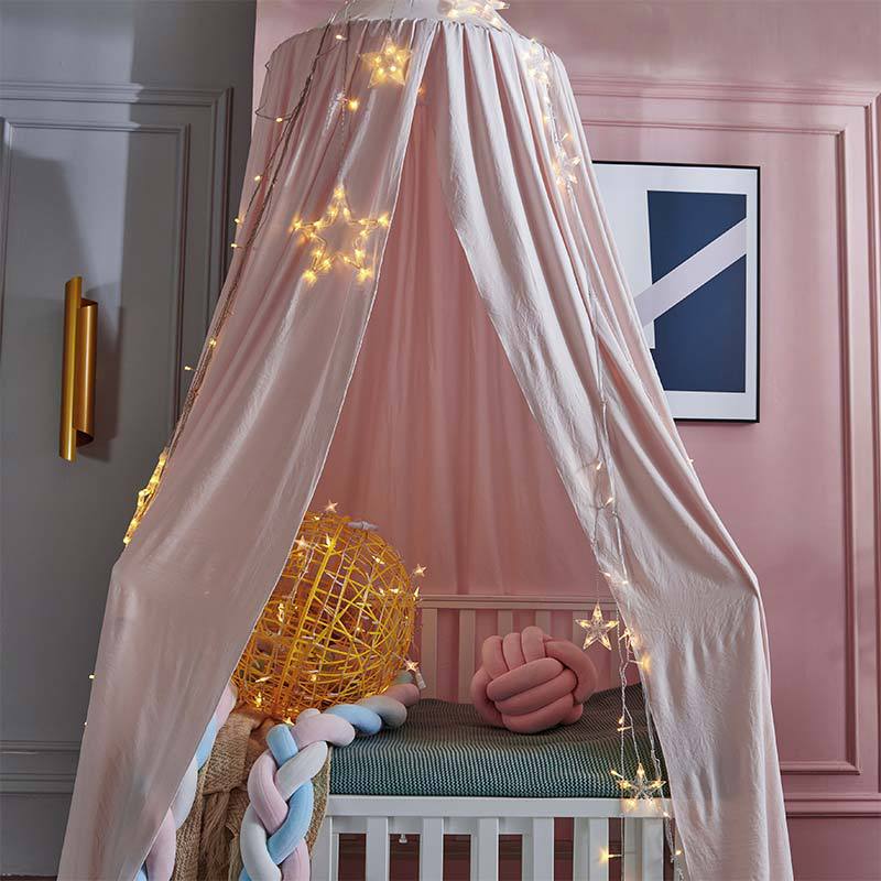 Canopée en coton pour lit de bébé fille, moustiquaire, rideau de literie, tente à dôme rond, Protection contre les insectes, décoration de chambre