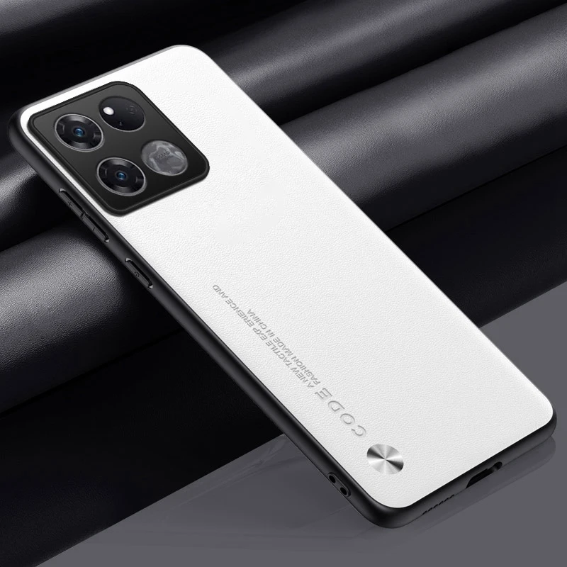 Étui en cuir PU de luxe pour OnePlus 10 Pro 10T 10R, housse en silicone, protection complète, coque de téléphone ZanPro ZanRacing: aluminium / BLANC