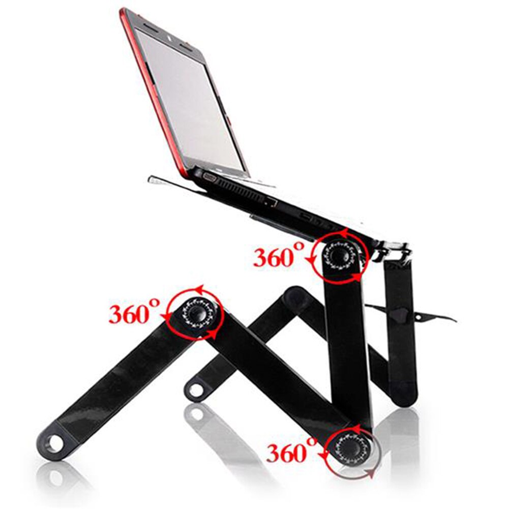 Foldable Laptop Desk with Mouse Panel Adjustable Aluminum Alloy PC Holder Multifunctional Bed-use Tablet Holder