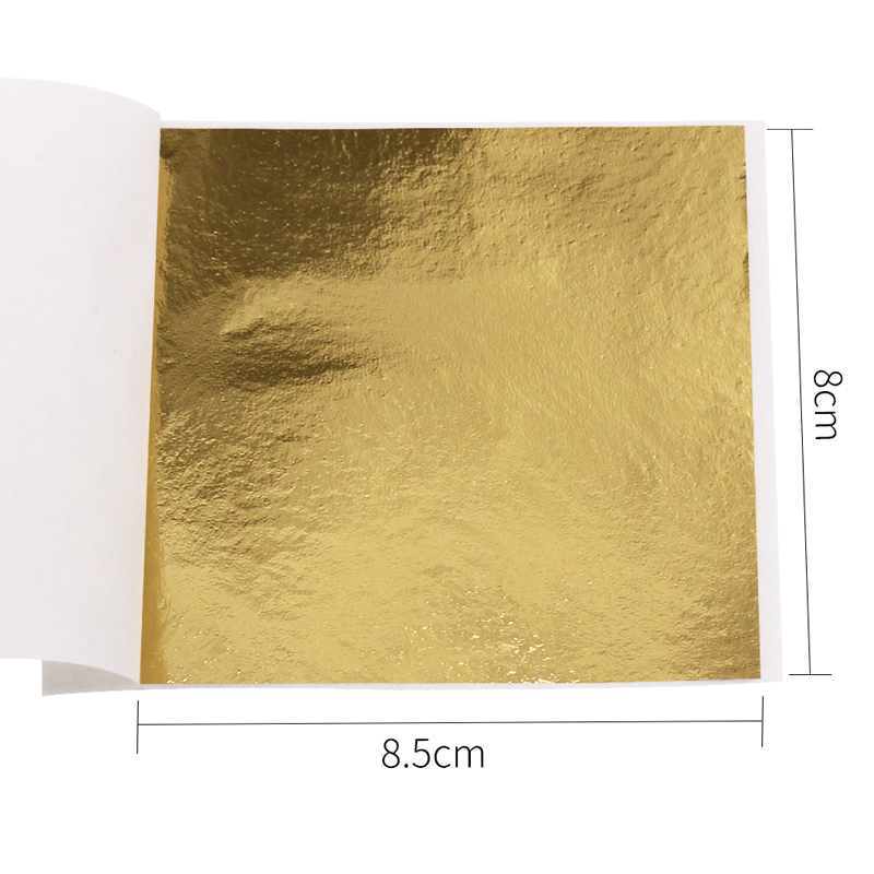 100pcs/10clolors Art Crafts Imitation Gold Sliver Copper Foil - Gilding Metal Leaf Leaves Sheets DIY Crafts Decor Paper: light yellow
