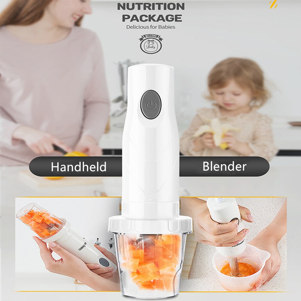 4 in 1 rustfri stål elektrisk blender nedsænkning babymad mixer køkken grøntsagskødkværn hakker bærbart piskeris