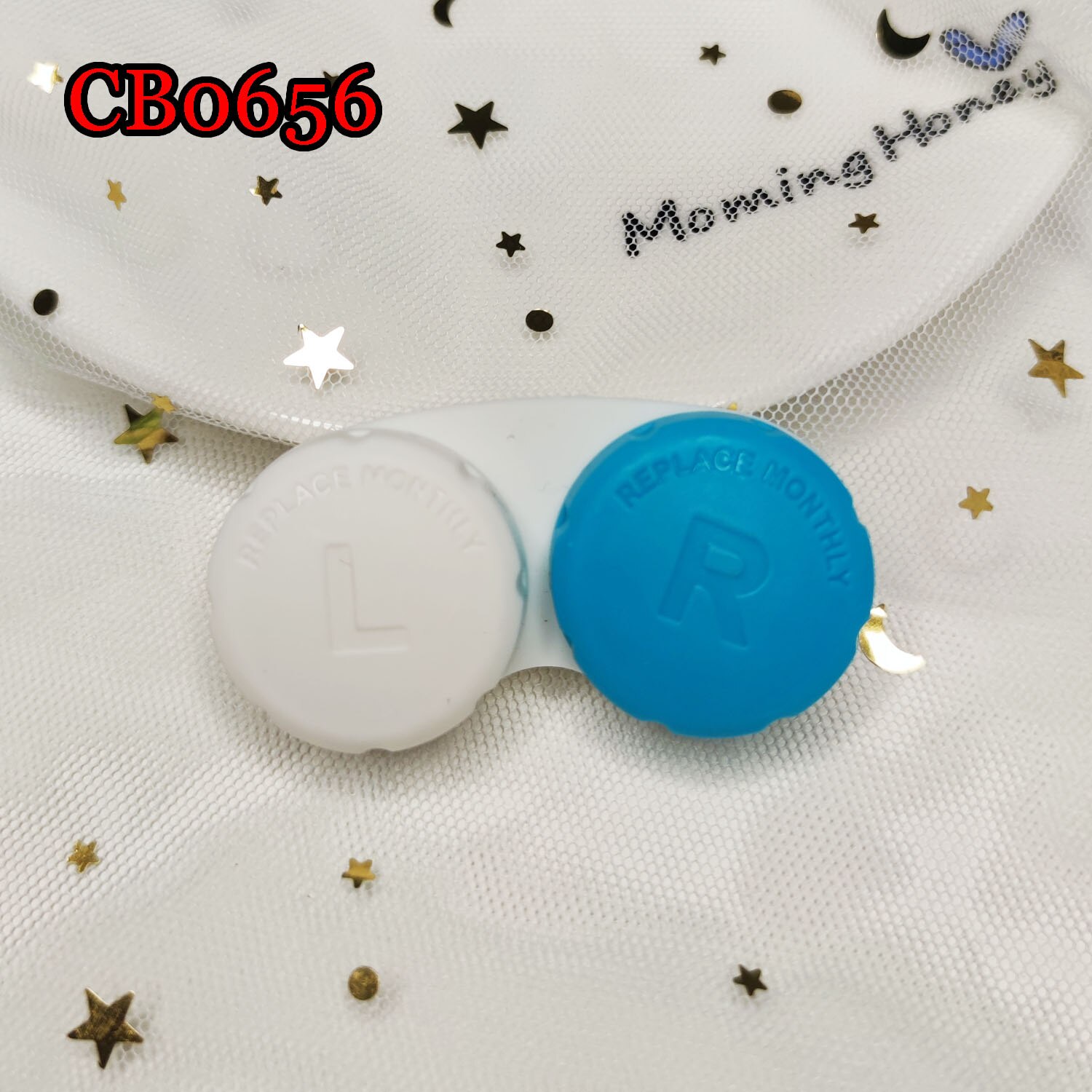 Candy Color Contact Lens Case Pocket Box Convenient Travel Box for Lenses Container CB0656: Blue