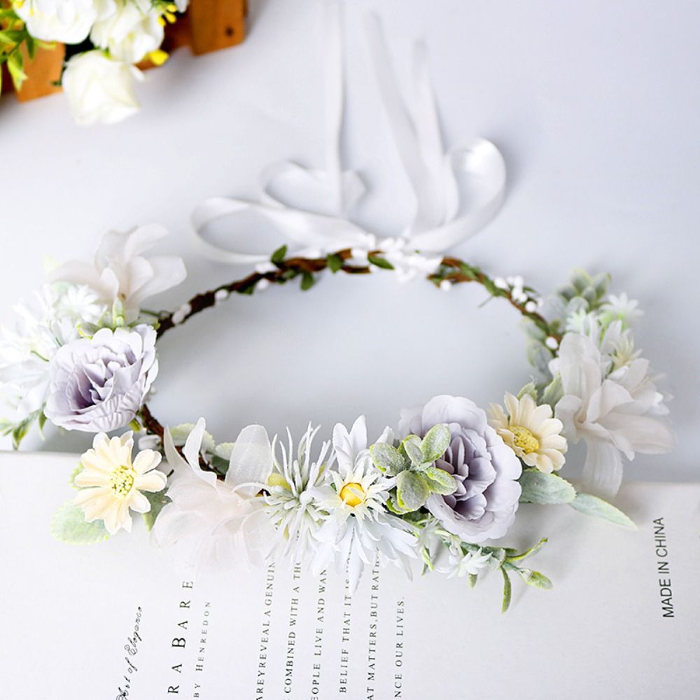 Handgemaakte haarsieraden strandkrans bruids haarband hoofddeksels voor bruiloft bloem tiara bloemenkransen slinger kroon