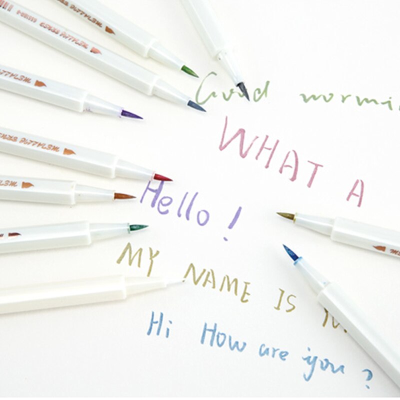 STA Metallic Colorful Brush Marker Pens 10 Colors Available Paint Pens for Decoration Photo Album Note book 1 Piece