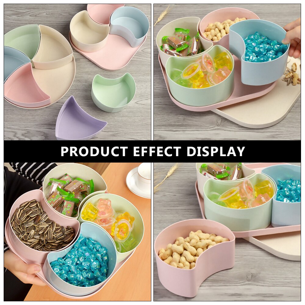 1pc Snacks Case Divided Candy Box Snack Platter Dish Nut Serving Container
