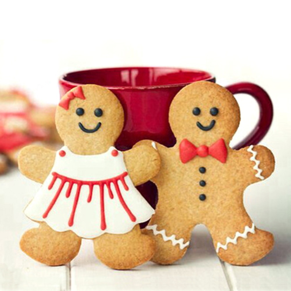 Kerst Cookie Cutter Gereedschap Aluminium Gingerbread Mannen Vormige Biscuit Mold Keuken Cake Decorating Gereedschap