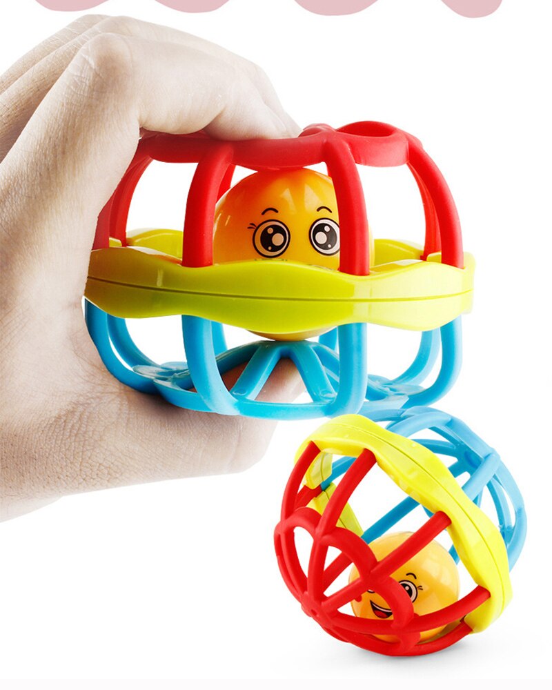 Funny Baby Toys Loud Newborn Baby Toy Infant Early Learning Bell Bell Soft Plastic 6 Color Hand Ball Rattle Kids Educational Toy