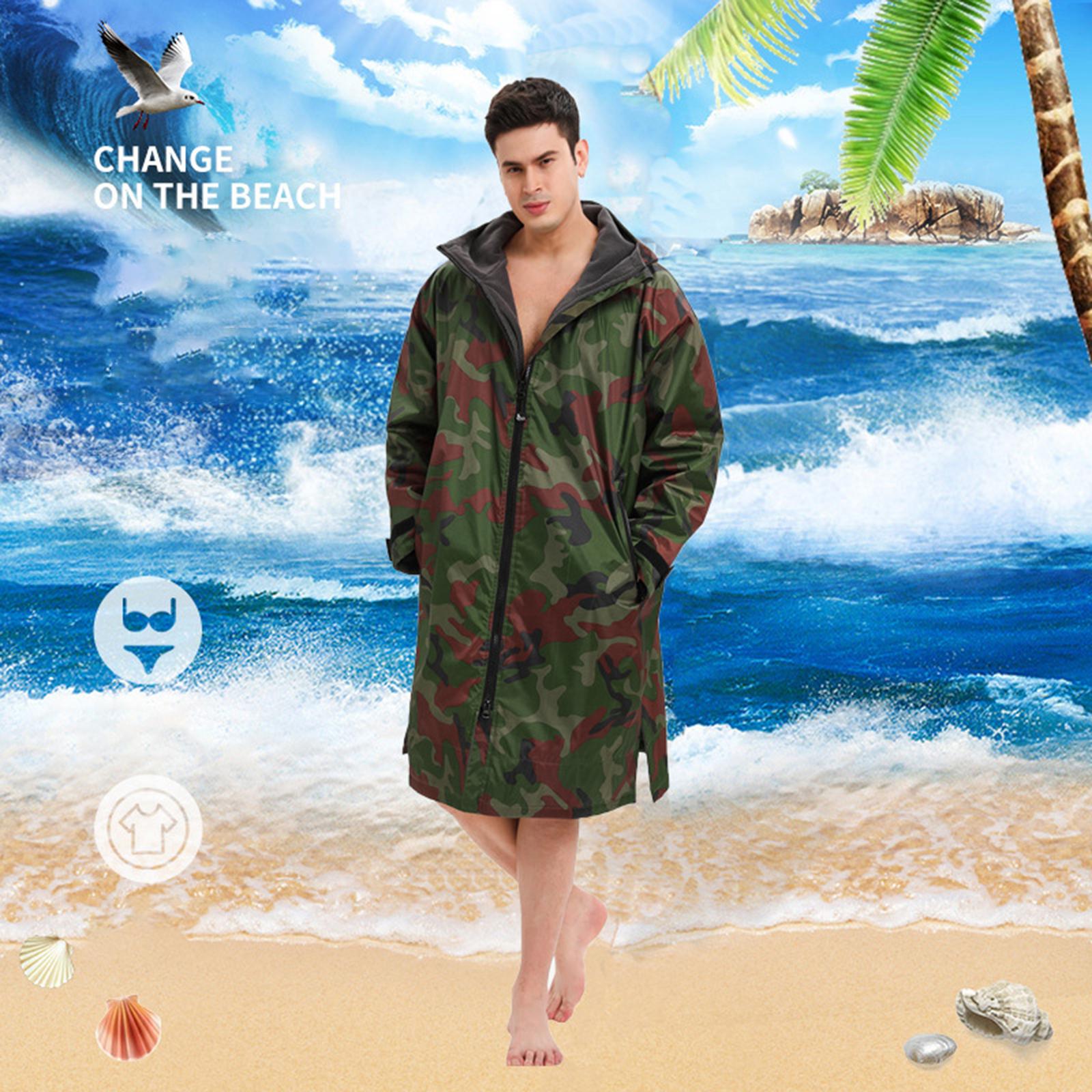 Long Sleeve Change Jacket Robe - Stay Warm &amp; Dry - Waterproof Oversized Swim Parka - for Swimming/Surfing