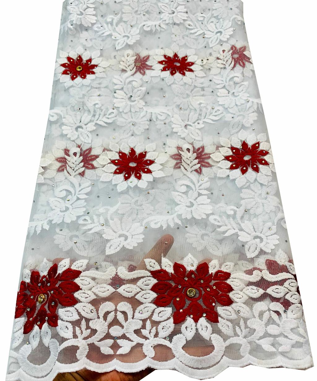 Nigerian Laces Fabrics 2022 Tulle African Laces Fabric Wedding African French Net Lace With Stones YLL3837: AS PIC1