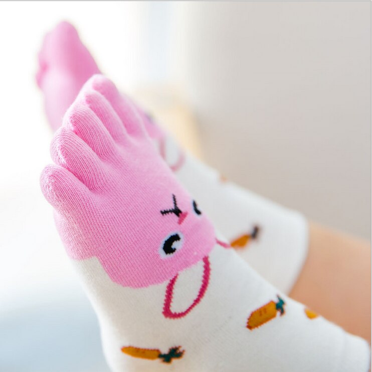 Kawaii taapero lasten sukat puuvilla eläin pojat tytöt sukat halpaa tavaraa varvassukat lapsille viiden sormen sukat