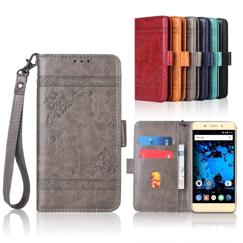 Nouvelle coque portefeuille à rabat avec sangle, étui spécial en cuir PU avec motif de fleurs en relief