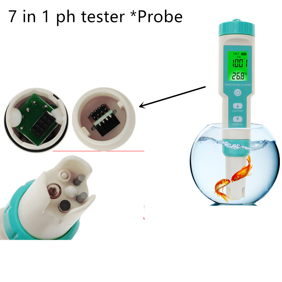 Replacement Glass probe Electrode for digital 7 IN 1/5 IN 1/3 IN 1 tds ec ph ORP temp tester 40% OFF