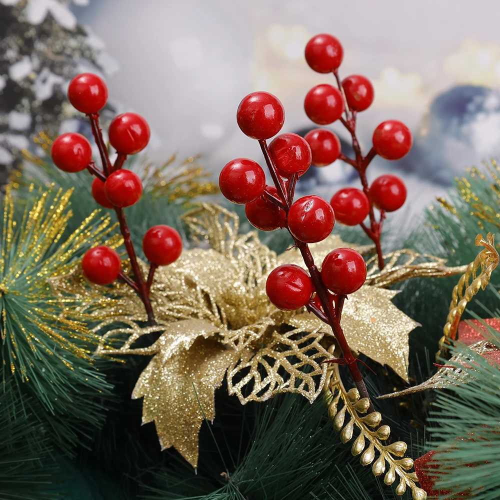 20/1Stck Knstliche rot Beere Zweige Weihnachten B...  Grandado
