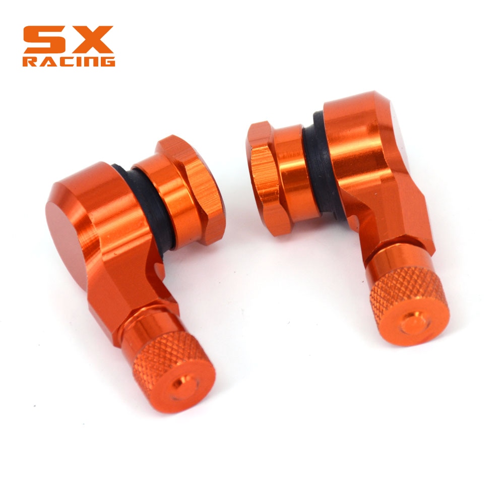 Lot De 2 Tiges De Valve Moto à 90° - Aluminium CNC - Pour Roues Sans Chambre à Air 11,3 Mm - Couleur Bleue - 4