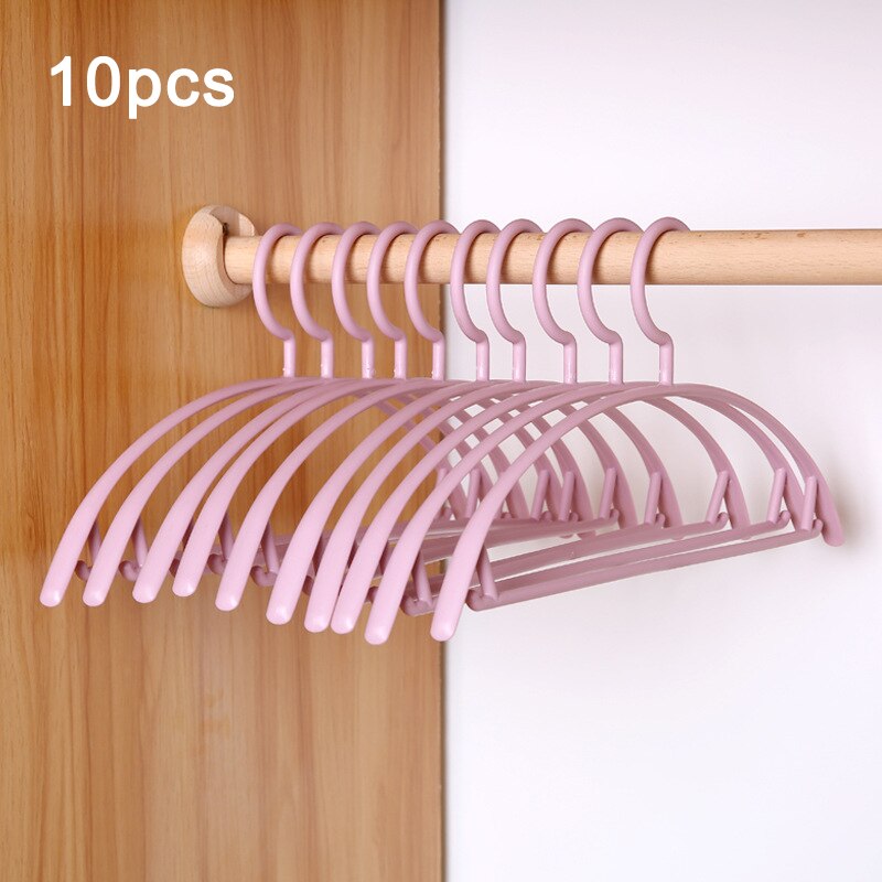10 Stks/set Plastic Volwassen Hanger Antislip Kleding Broek Trui Jas Droogrek Balkon Outdoor Droogrek Closet Organizer: Pink
