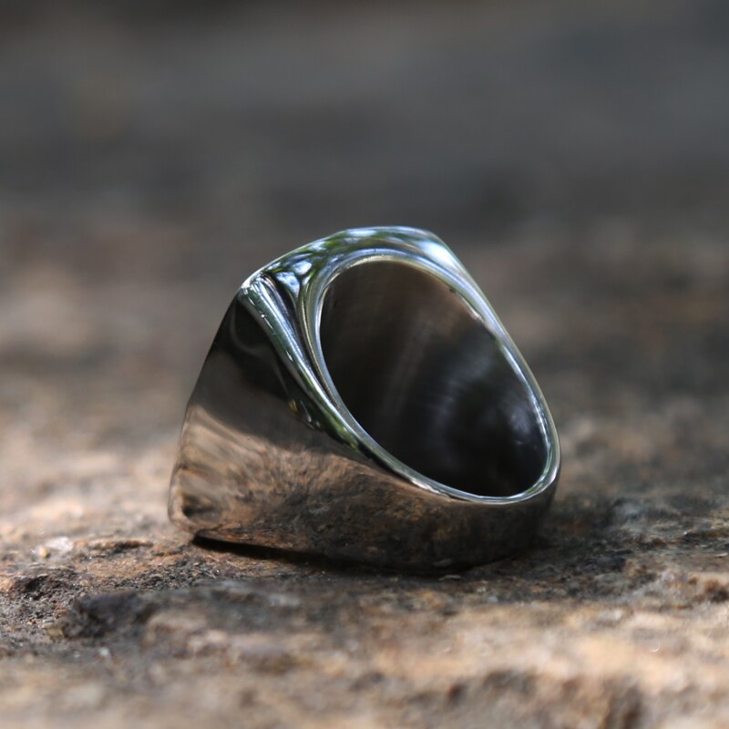 Vintage menns rustfritt stål ankerring punk rock solid heavy cross ring herre kul kompass ring mannlig hip hop biker smykker
