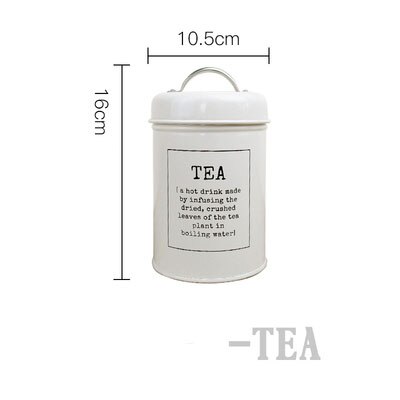 Pot de rangement de thé café sucre | Bocal de cuisine, boîte à sceau métallique, conteneur de scellage scandinave, pot de rangement de bonbons maison céréales poudre de lait: White TEA