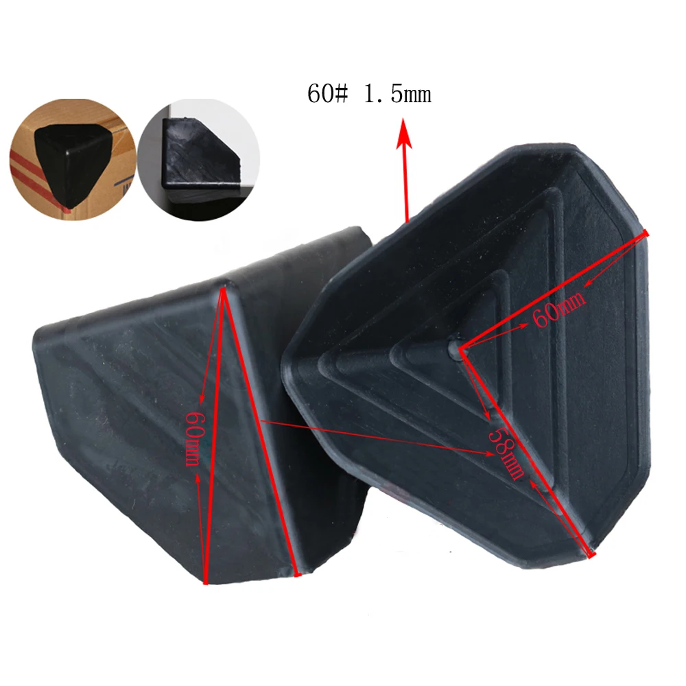 100PCS/lot Black Plastic Anti-collision Triangle Corner Protector Cap For Express Carton Box Corner Guards 35mm 50mm 60mm 80mm: STONE