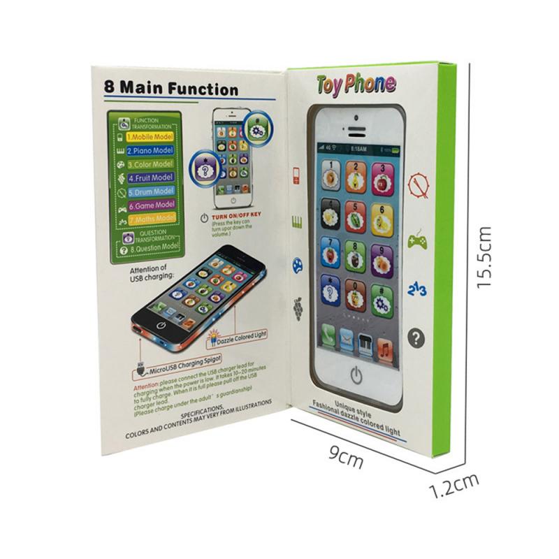 1Pc Led Baby Smart Telefoon Speelgoed Touchscreen Muziek Sound Machine Voor Voor Kids Baby Vroege Educatief Mobiele Telefoon speelgoed