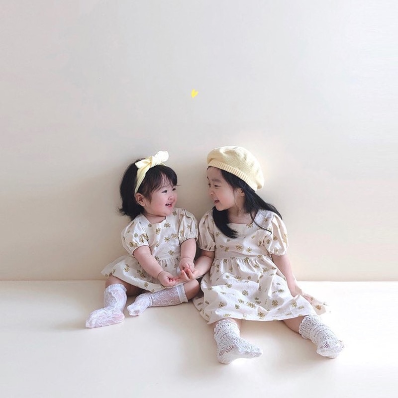 MILANCEL Bodies de bebé hermano y hermana ropa pequeña daisy hermana y poco ropa de hermana coreano stule Body de bebé