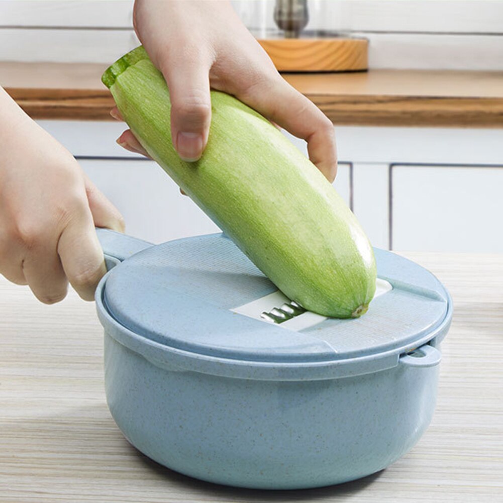 Multifunction Wheat Straw Manual Vegetable Cutter Carrots Potato Slicer Shredders Egg Filter Kitchen Tools Pink Blue