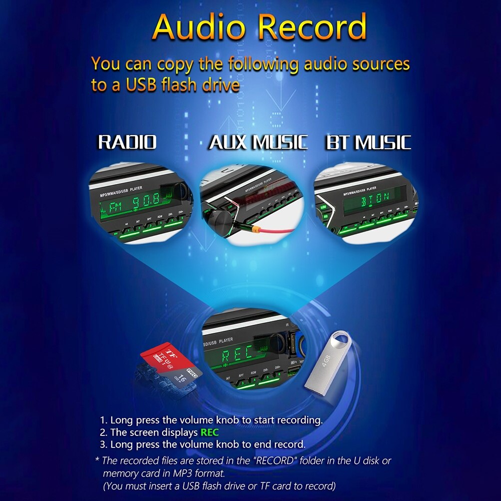 12V Hands-Free Car Auto MP3 Player Bluetooth FM Radio Audio Central Control 503 Multifunctional Car MP3 Player car Accessory